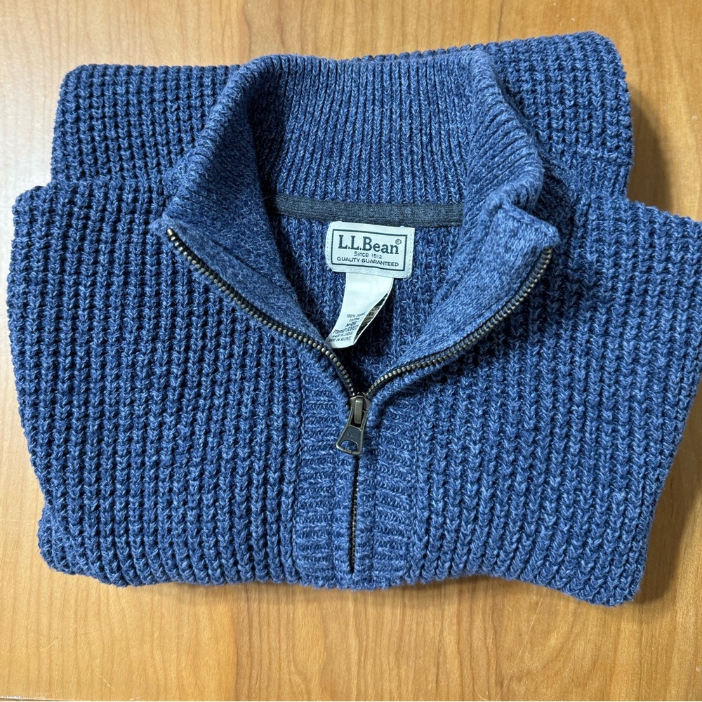 LL Bean quarter zip waffle knit sweater
